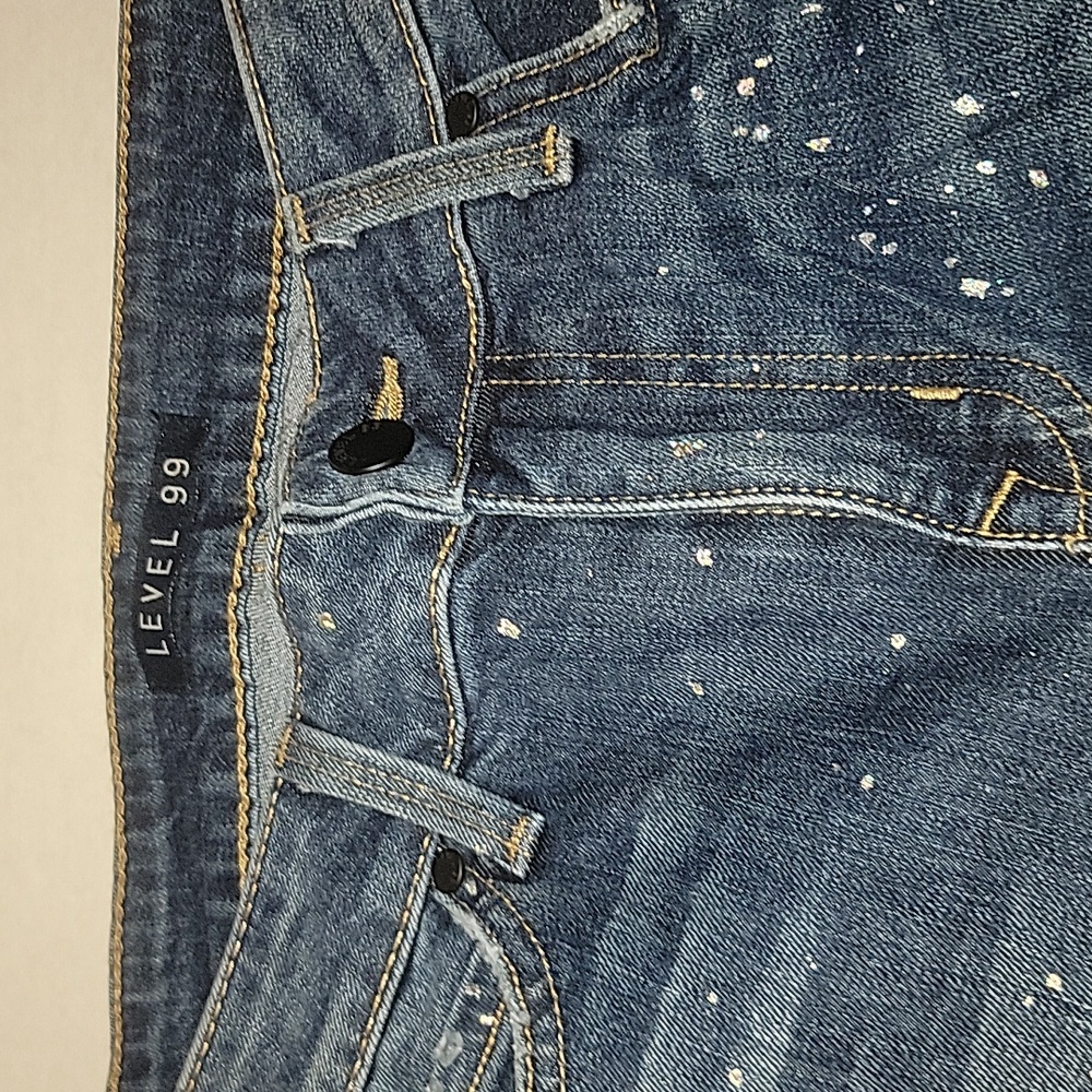 Level 99 Metallic Sprayed Paint Mid Rise Jeans - Picture 2 of 6